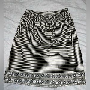 Black & Green Striped Skirt
